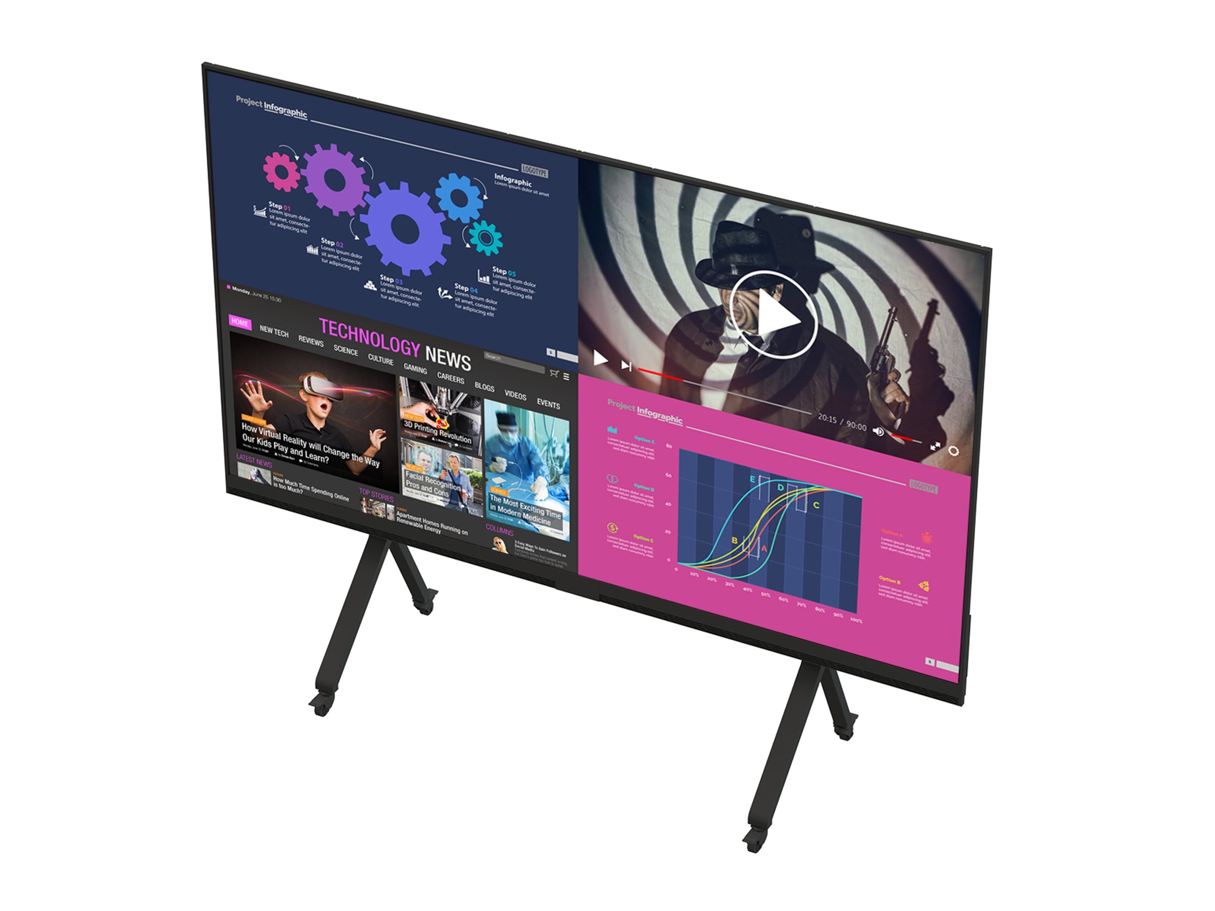 PLANAR, EOL (LIMITED INVENTORY) 109IN DIAGONAL, FHD, 1.2MM PITCH, 800 NIT BRIGHTNESS, HDR, 24X7 RELIABILITY, MULTI-SOURCE VIEWING, SPEAKERS, LANDSCAPE