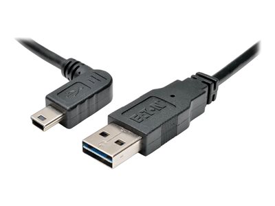 Tripp Lite 6ft USB 2.0 High Speed Cable Reversible A to Left Angle 5Pin Mini B M/M 6'