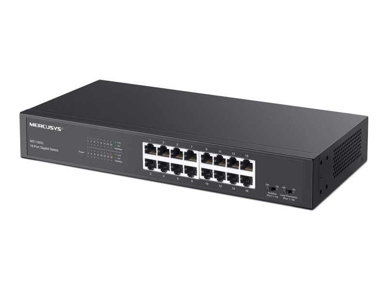 Mercusys MS116GS V1 switch 16 ports Product shot Right-angle 79550