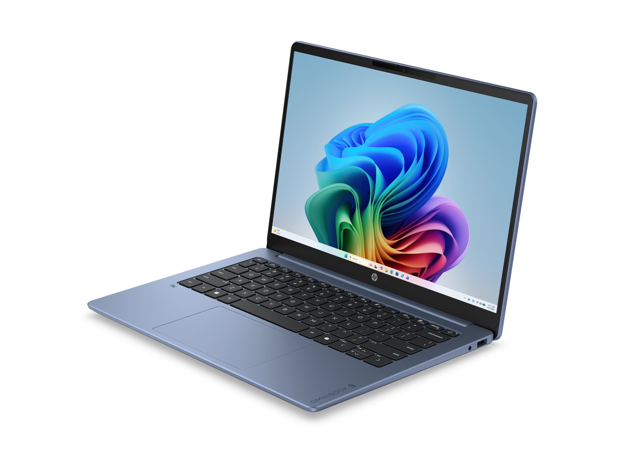 HP OmniBook 3 Next Gen Laptop 14-hz0061QU Copilot+ PC 14 Qualcomm Snapdragon X X1-26-100 Product shot Right side 77950