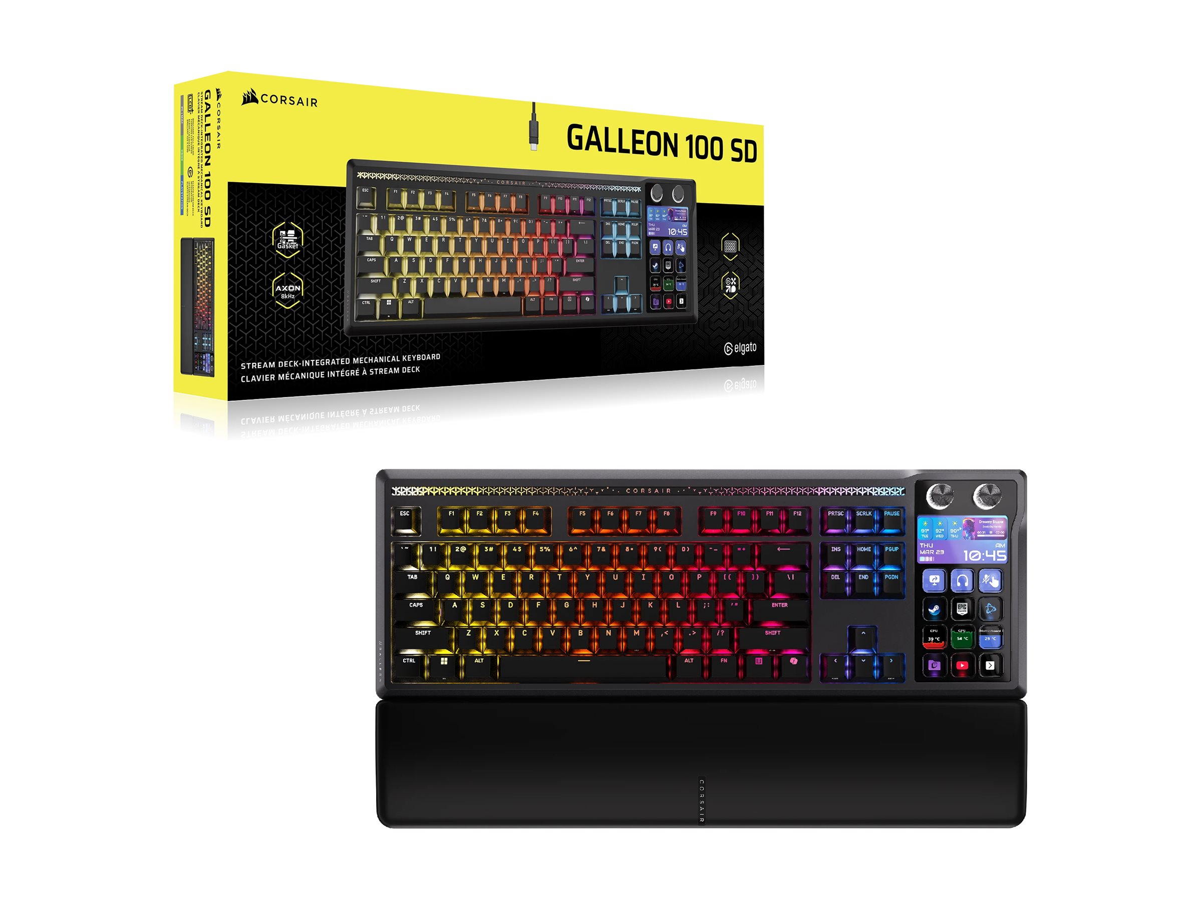CORSAIR GALLEON 100 SD, keyboard extended, with Stream Deck, QWERTY, US, black Input Device