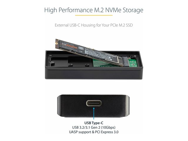 Boîtier SSD M.2 NVMe PCIe - IP67 - USB-C - Boîtiers de disque dur externe