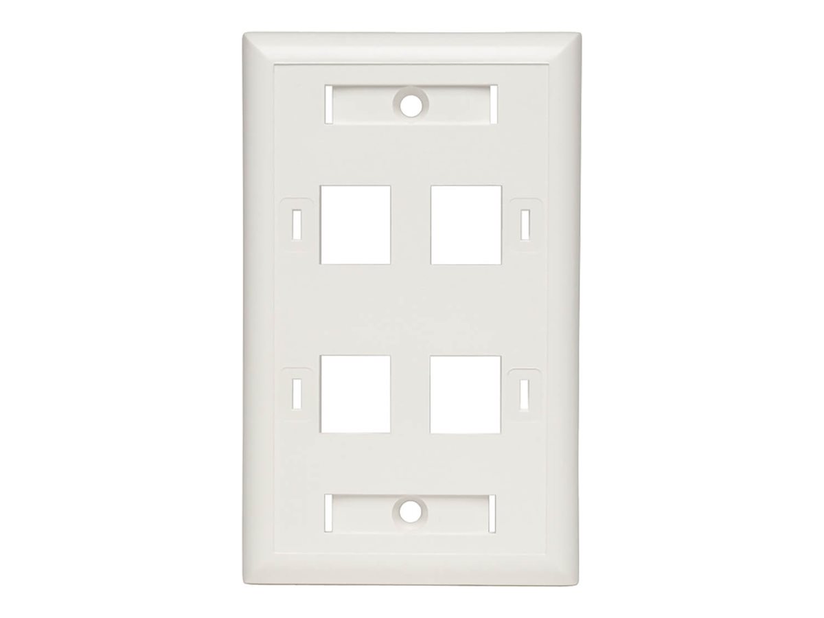 Tripp Lite Quad Outlet RJ45 Universal Keystone Face Plate / Wall Plate