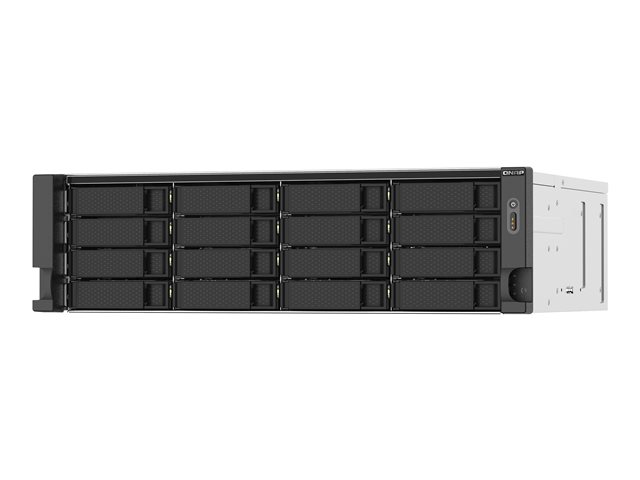 QNAP TS-1673AU-RP - NAS server - 16 bays - rack-mountable - SATA 6Gb/s - RAID 0, 1, 5, 6, 10, JBOD, 5 hot spare, 6 hot spare, 10 hot spare - RAM 16 GB - Gigabit Ethernet / 2.5 Gigabit Ethernet - iSCSI support - 3U
