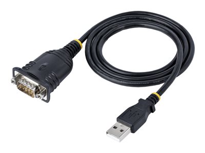 StarTech.com 3ft (1m) USB to Serial Cable, DB9 Male RS232 to USB Converter, USB to Serial Adapter for PLC/Printer/Scanner/Network Switches, USB to COM Port Adapter - Prolific IC, Automatic Handshake, Windows/macOS (1P3FP-USB-SERIAL)