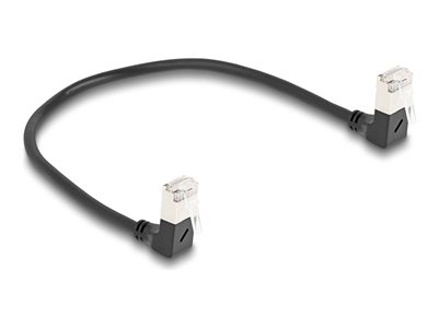DELOCK RJ45 Netzkab Cat.6A S/FTP Slim 90° gewink. 0,25m schw