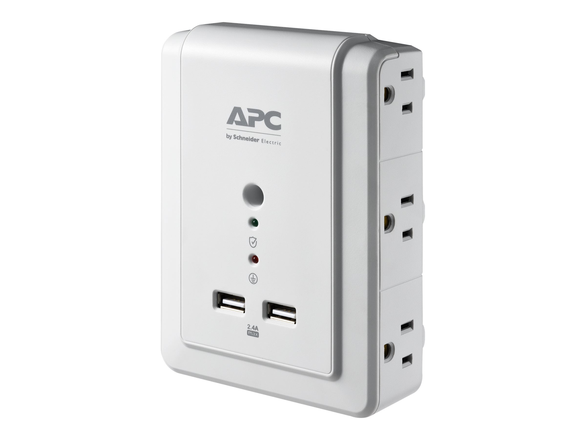 APC ESSENTIAL SURGEARREST 6 OUTLET WALL MOUNT WITH USB, 120V