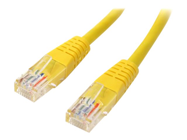 StarTech.com 1 ft. (0.3 m) Cat5e Ethernet Cable - Power Over Ethernet - Molded - Yellow - Ethernet Network Cable (M45PATCH1YL) - Patch cable - RJ-45 (M) to RJ-45 (M) - 0.3 m - UTP - CAT 5e - molded - yellow