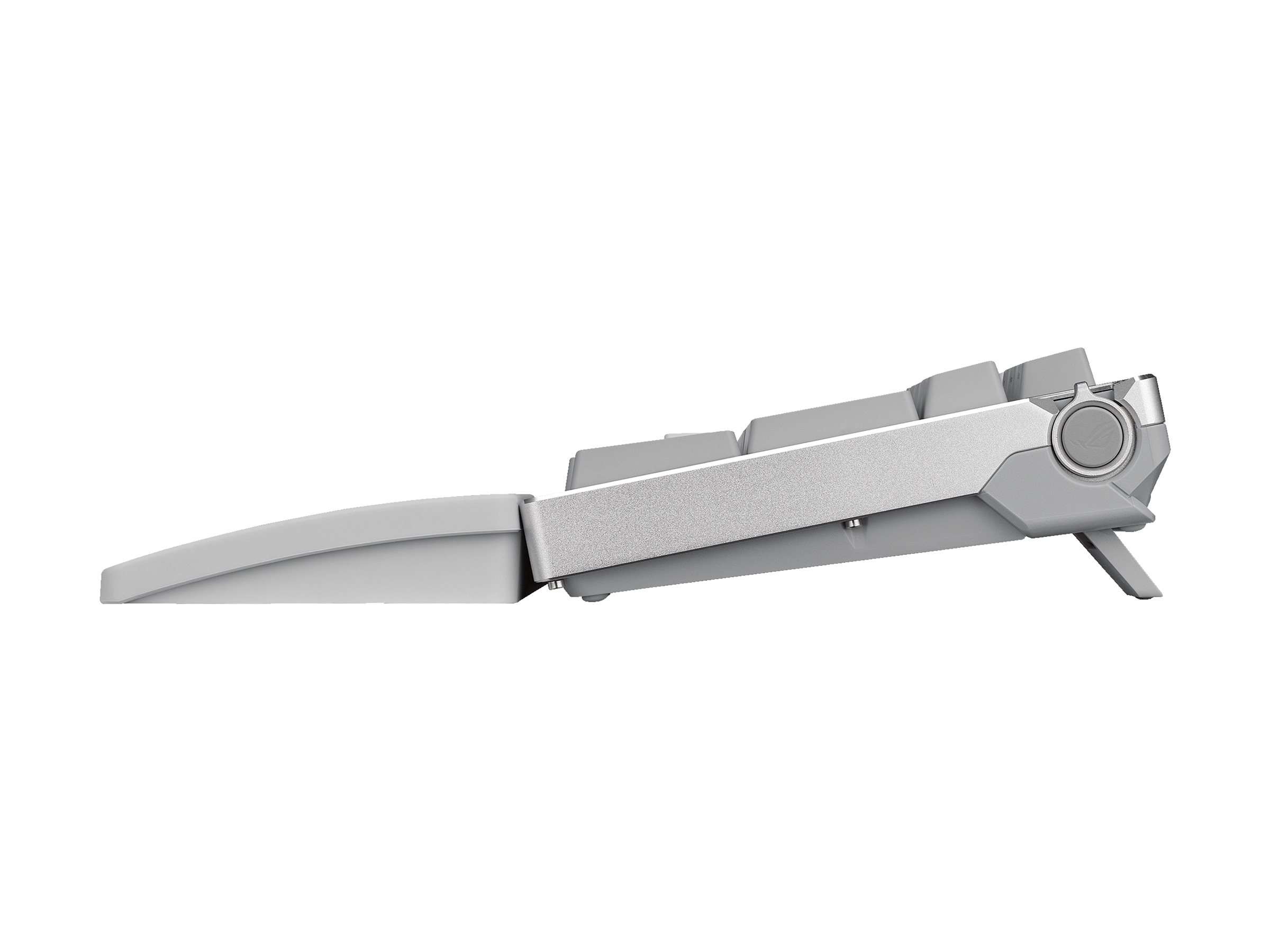 ASUS ROG Azoth 96 HE Lite keyboard Hall Effect 96% compact with OLED display knob white Product shot Right-angle 80000