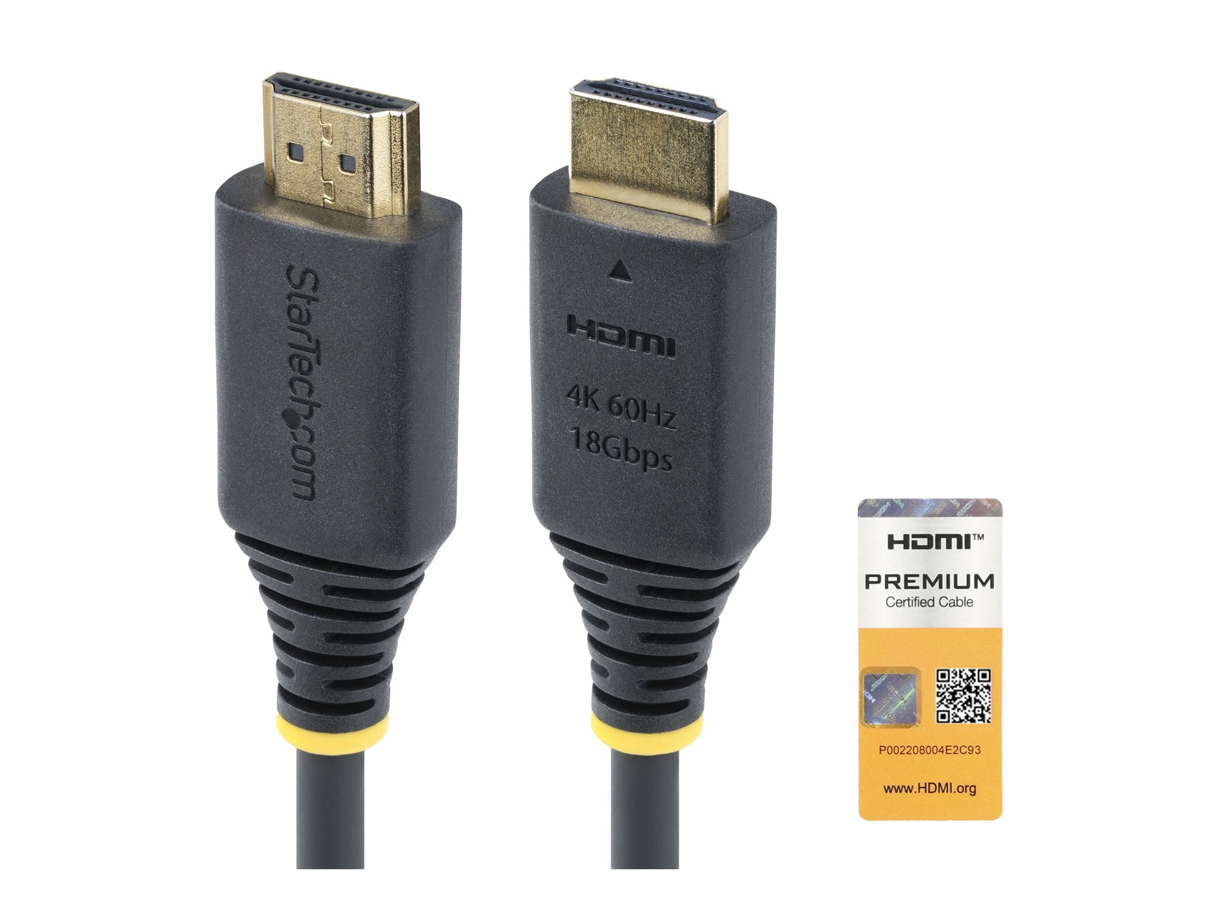 Startech 15ft (4.5m) Premium Certified High Speed HDMI Cable, 4K60Hz
