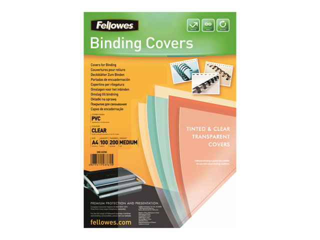 Fellowes 100 Pcs Pvc Binding Cover