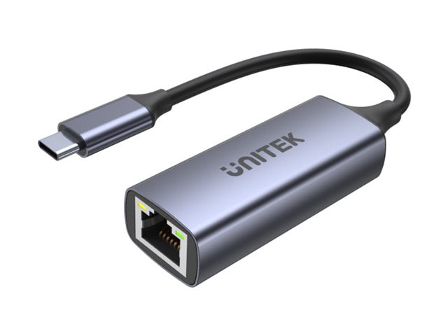 Unitek U1323A network adapter USB 3.0 Gigabit Ethernet x 1 + USB-C (power only) x Product shot Left-angle 79300