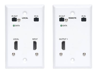 Eaton Tripp Lite Series HDMI over Cat6 Extender Kit, Wallplate Transmitter and Receiver, 4K 60Hz, 4:4:4, IR, PoC, HDR, HDCP 2.2, 230 ft., TAA