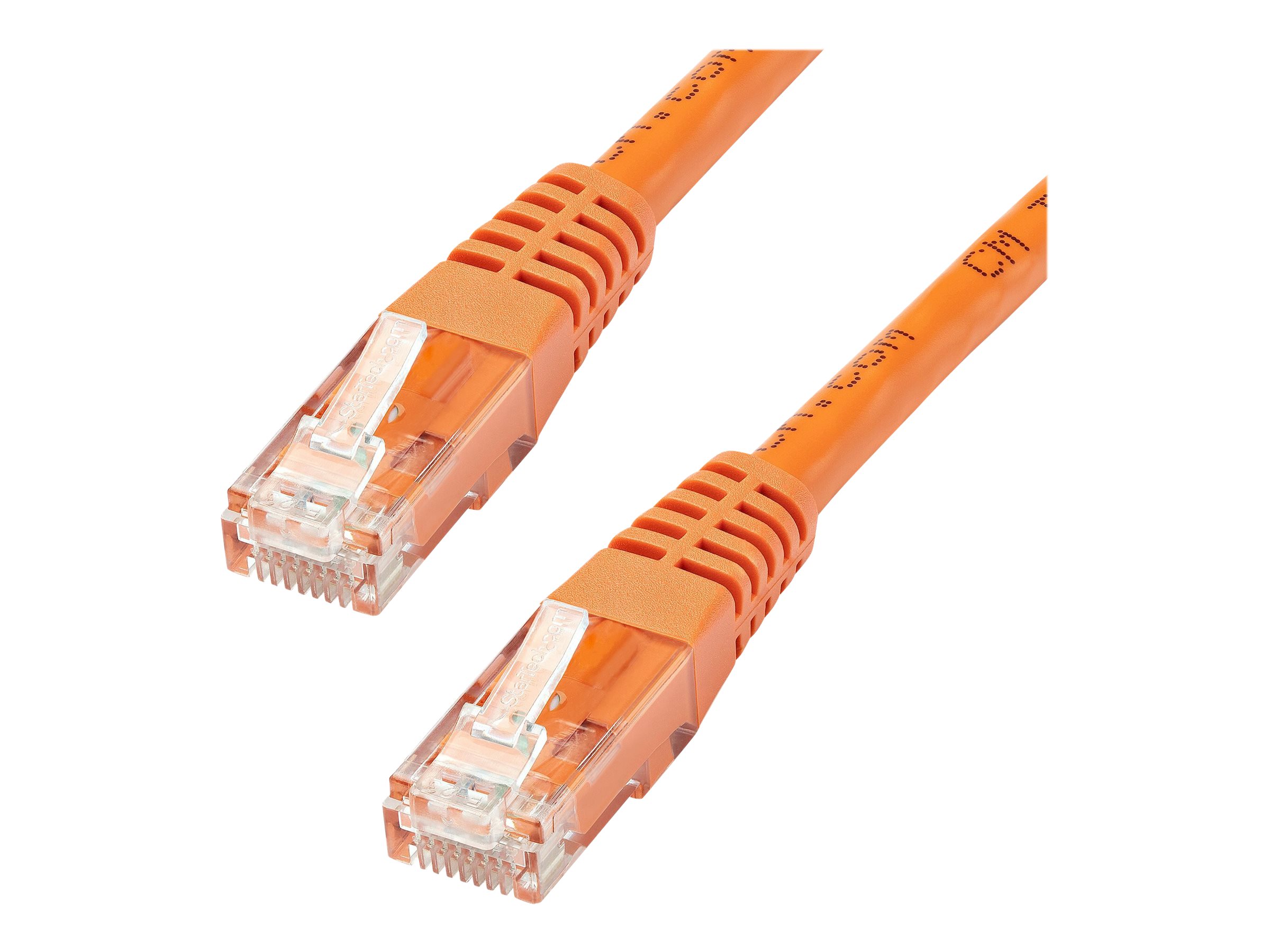 Startech 35ft CAT6 Ethernet Cable, 10 Gigabit Molded RJ45 650MHz 100W PoE Patch Cord, CAT 6 10GbE UTP Network Cable with Strain Relief, Orange, Wiring is UL Certified/TIA