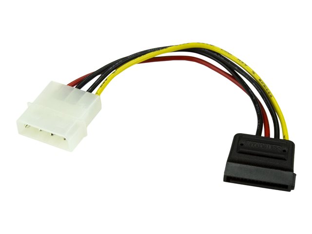 Image of StarTech.com 6in 4 Pin LP4 to SATA Power Cable Adapter - LP4 to SATA - 6in LP4 to SATA Cable - 4 pin to SATA power - power cable - SATA power to 4 PIN internal power - 0.2 m