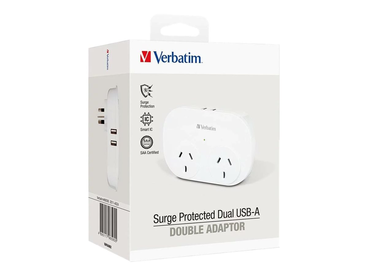 Verbatim power adapter 2 x Product shot Right-angle 79700