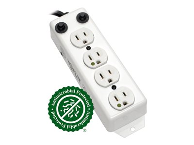 Tripp Lite Safe-IT Power Strip Hospital Medical Antimicrobial 4 Outlet UL1363A 3'-10' Coiled Cord