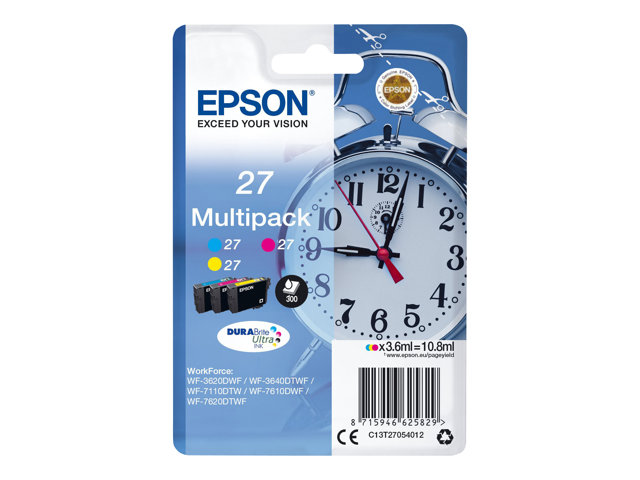 Image of Epson 27 Multi-Pack - 3-pack - yellow, cyan, magenta - original - ink cartridge