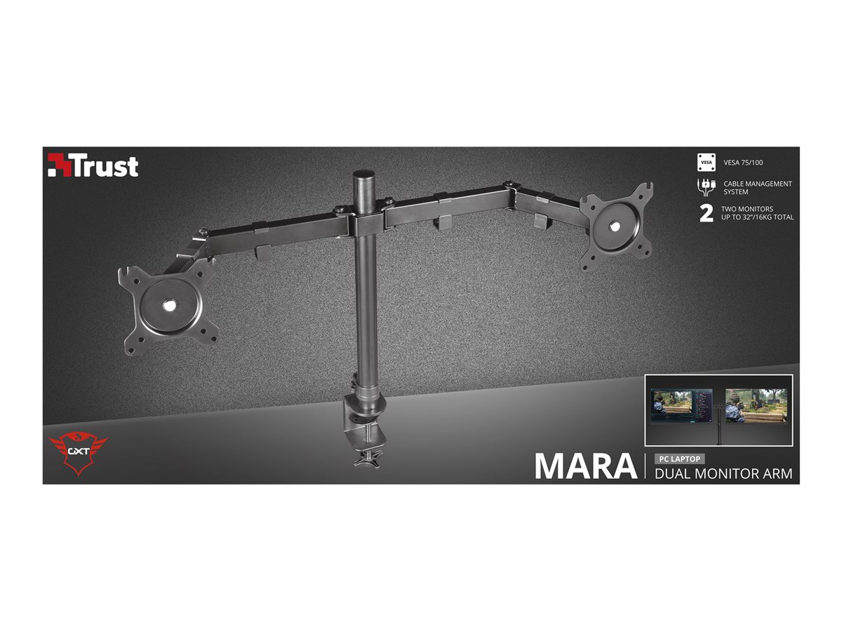 TRUST Support articulé MARA pour 2écrans