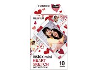 Fujifilm Instax Mini Color Instant Film - Heart Sketch - 10's