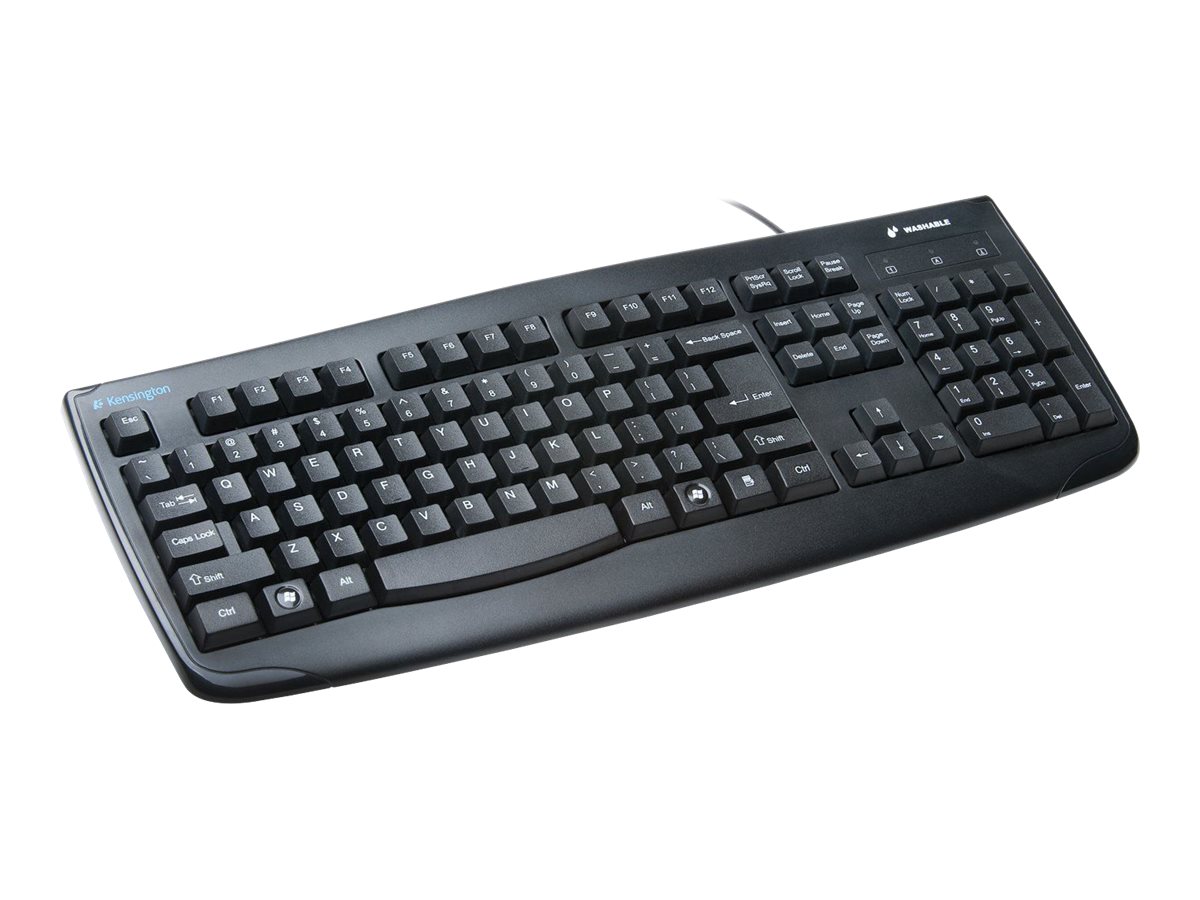 Kensington Pro Fit Washable keyboard English black Input Product shot Left-angle 79750