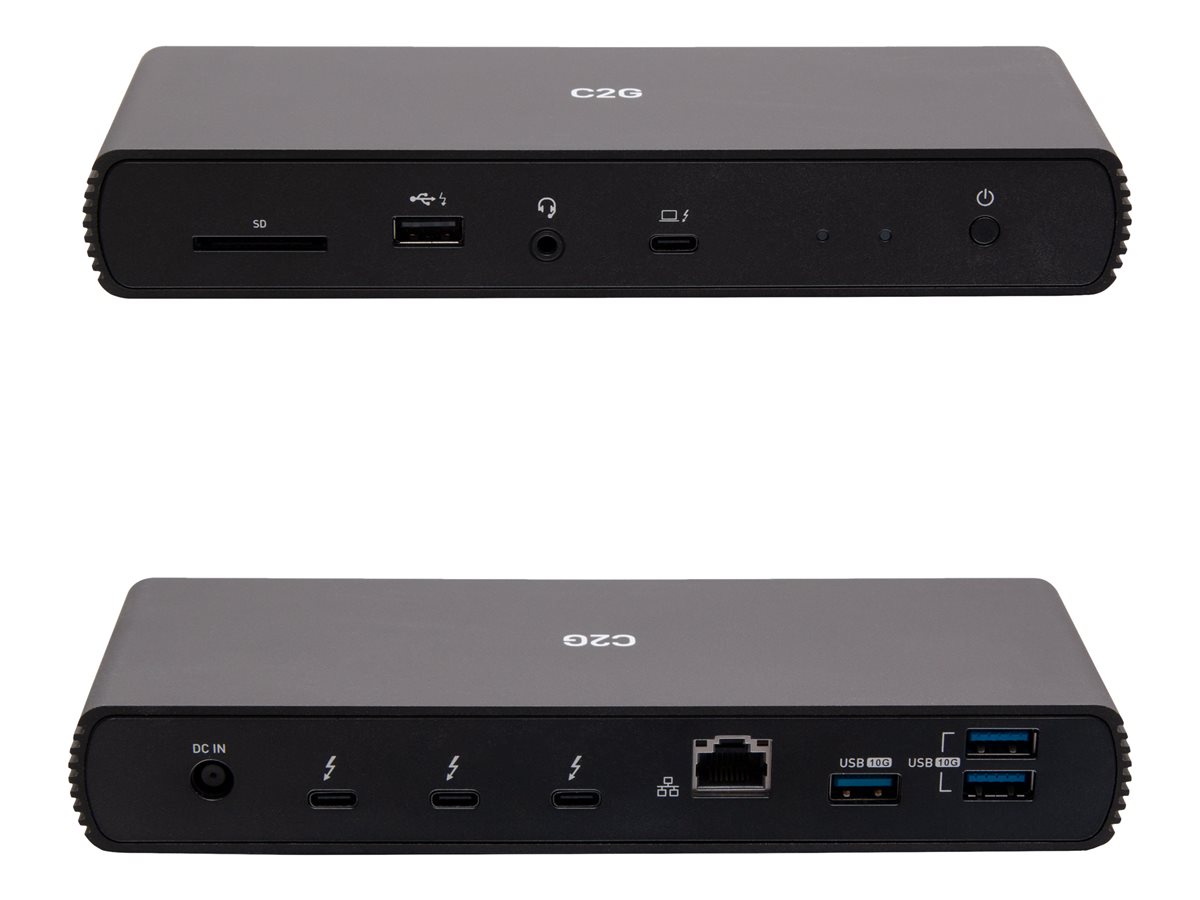 C2G Thunderbolt 4 Dock - Dual Monitor Docking Station with USB, Ethernet, SD Reader, and AUX - Power Delivery up to 90W - dokovací stanice - USB-C / USB4 / Thunderbolt 3 / Thunderbolt 4 - 4 x Thunderbolt - 1GbE - kompatibilní s TAA – foto 4