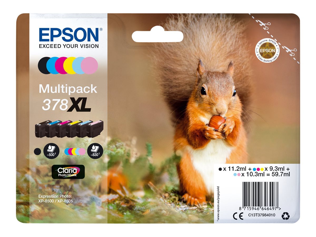 Epson 378XL Multipack - 6-balení - XL - černá, žlutá, azurová, purpurová, světlá fialová, světle azurová - originální - inkoustová cartridge – foto 2