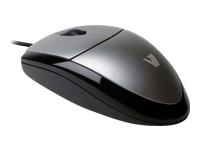V7 MV3000 full sized Plug & Play USB optical LED mouse - Mouse - optical - 3 buttons - wired - USB - silver with black - retail