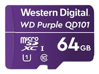 WD Purple SC QD101 WDD064G1P0C - flash-minneskort - 64 GB - mikroSDXC UHS-I