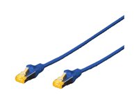 DIGITUS CAT 6a Kabel med afskærmning med folie og kobberfletning (SFTP 3m Patchkabel Blå