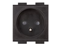 Crestron FT2A-PWR-FR series FT2A-PWR-FR-1-BASIC - power socket mechanism - France/Belgium - 1 power socket - black
