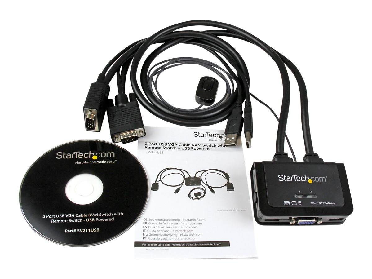 StarTech.com 2 Port USB VGA Cable KVM Switch - USB Powered with Remote Switch - KVM with VGA - Dual Port VGA KVM Switch (SV211USB) - přepínač KVM - 2 porty – foto 5