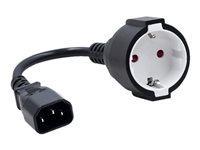 Qoltec Strøm IEC 60320 C14 Strømtype F (female) Sort 15cm Strømforsyningsadapter