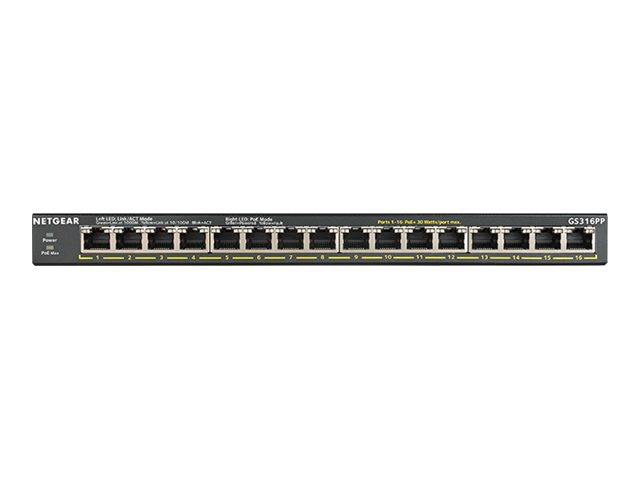 NETGEAR GS316PP switch 16 ports Product shot Front 79350