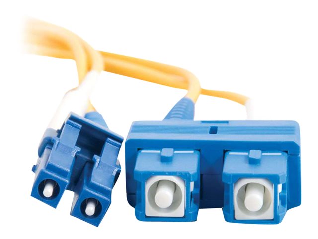 C2G LC-SC 9/125 OS1 Duplex Singlemode PVC Fiber Optic Cable (LSZH) - patch kabel - 2 m - 2 m - žlutá – foto 4