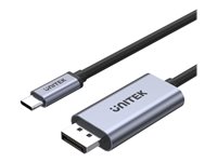 Unitek Adapter 24 pin USB-C han -> 20 pin DisplayPort han 2 m Sort, space grey