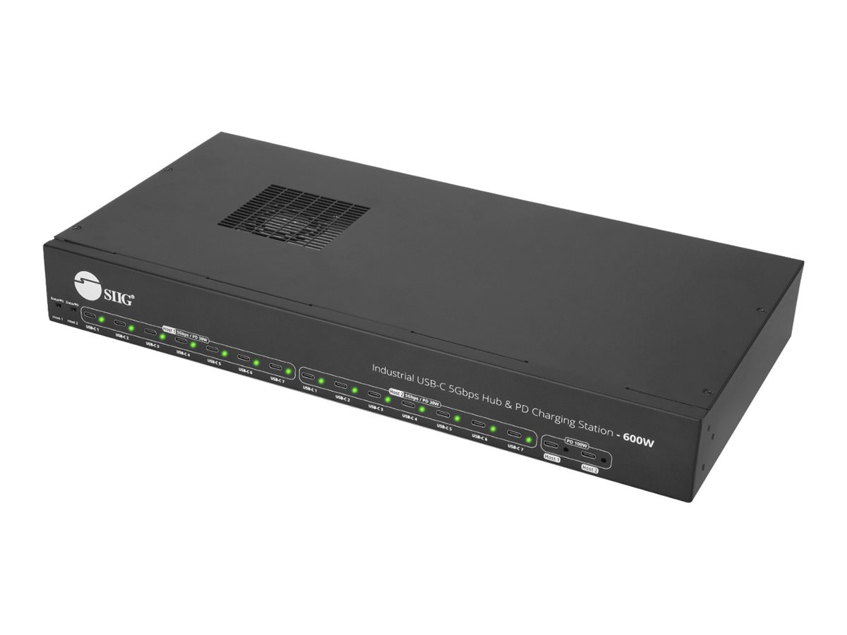 SIIG - Hub - 600W, industrial, PD charging station with 5Gbps USB