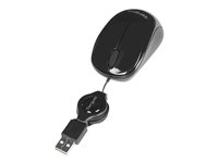 Targus - Maus - rechts- und linkshändig - optisch - 3 Tasten - kabelgebunden - USB - Schwarz