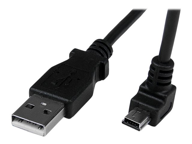 Image of StarTech.com Down Angle Mini USB Cable - 2m - Black - USB A to Mini USB B - USB to Mini USB Cable - Mini USB Charger - USB A to Mini B (USBAMB2MD) - USB cable - USB to mini-USB Type B - 2 m