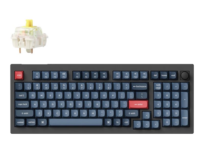 Keychron V5 Max keyboard QMK/VIA custom mechanical fully assembled knob carbon black Input Product shot Top 78600