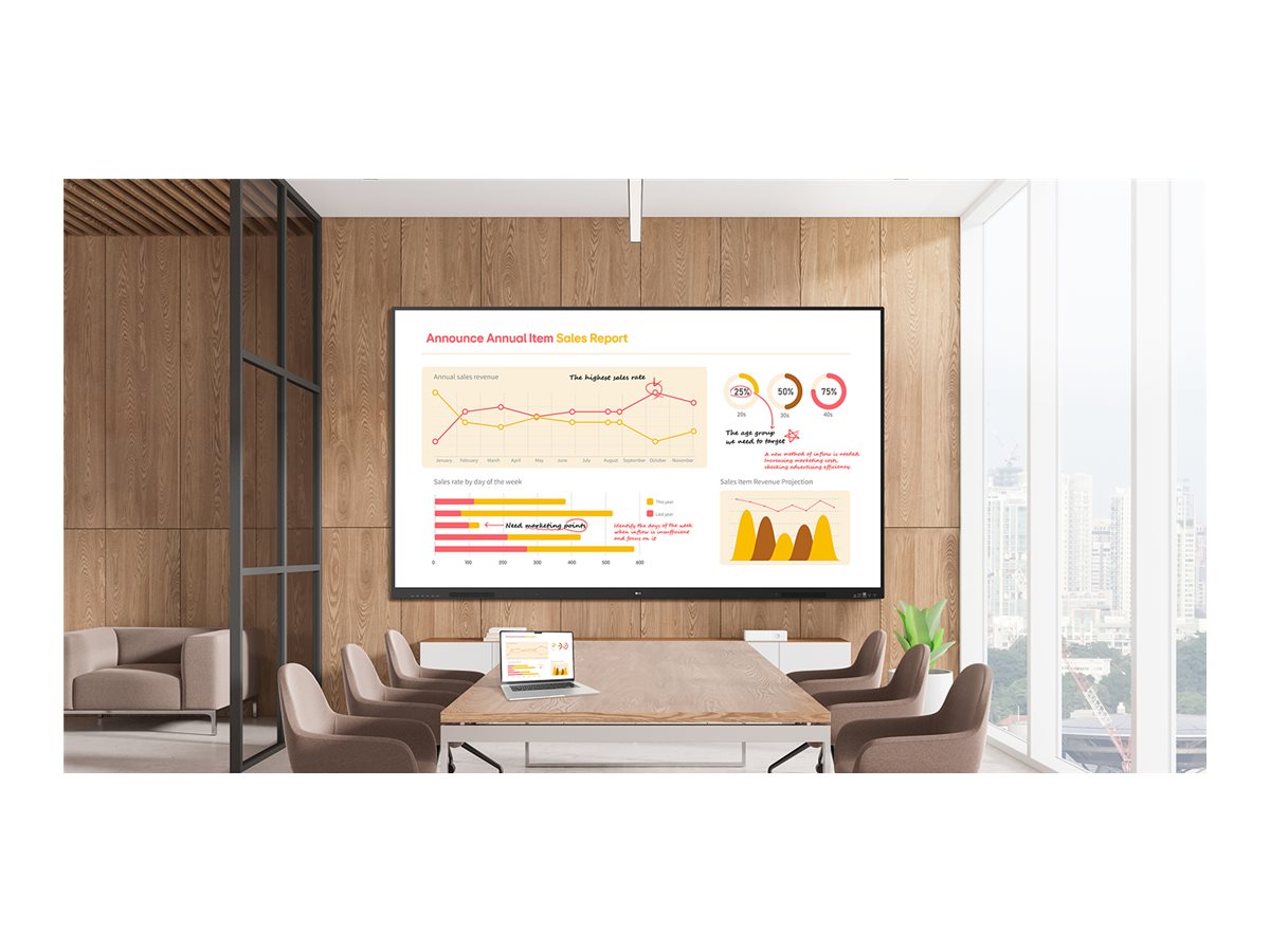 LG CreateBoard Core 86TR3BQ 86 LED-backlit LCD display 4K for education / Usage / lifestyle Front 72725