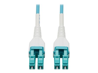 Eaton Tripp Lite Series 100G Duplex Multimode 50/125 OM4 Armored Fiber Optic Cable (LC/LC Duplex M/M), LSZH, Aqua, 30 m (98.4 ft.)