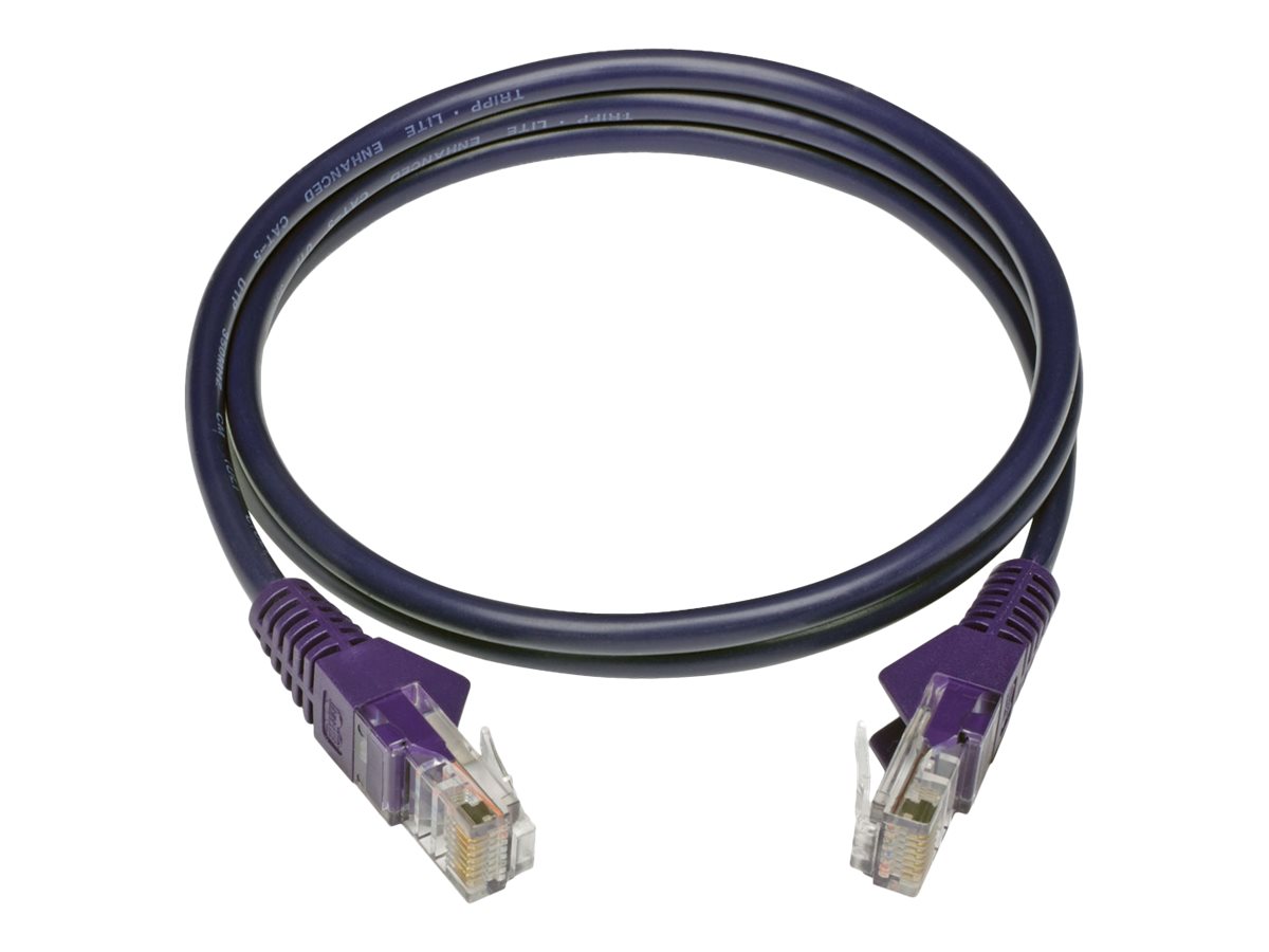 Tripp Lite 3ft Cat5e 350 MHz Snagless Molded UTP Patch Cable (RJ45 M/M) Purple 3'