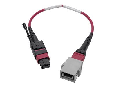 Tripp Lite MTP/MPO Parallel Optics Base-8 Migration Fiber Adapter, Polarity A to B, 12 Fiber, 40 GbE, OM4 M/F, Magenta, 8 in.