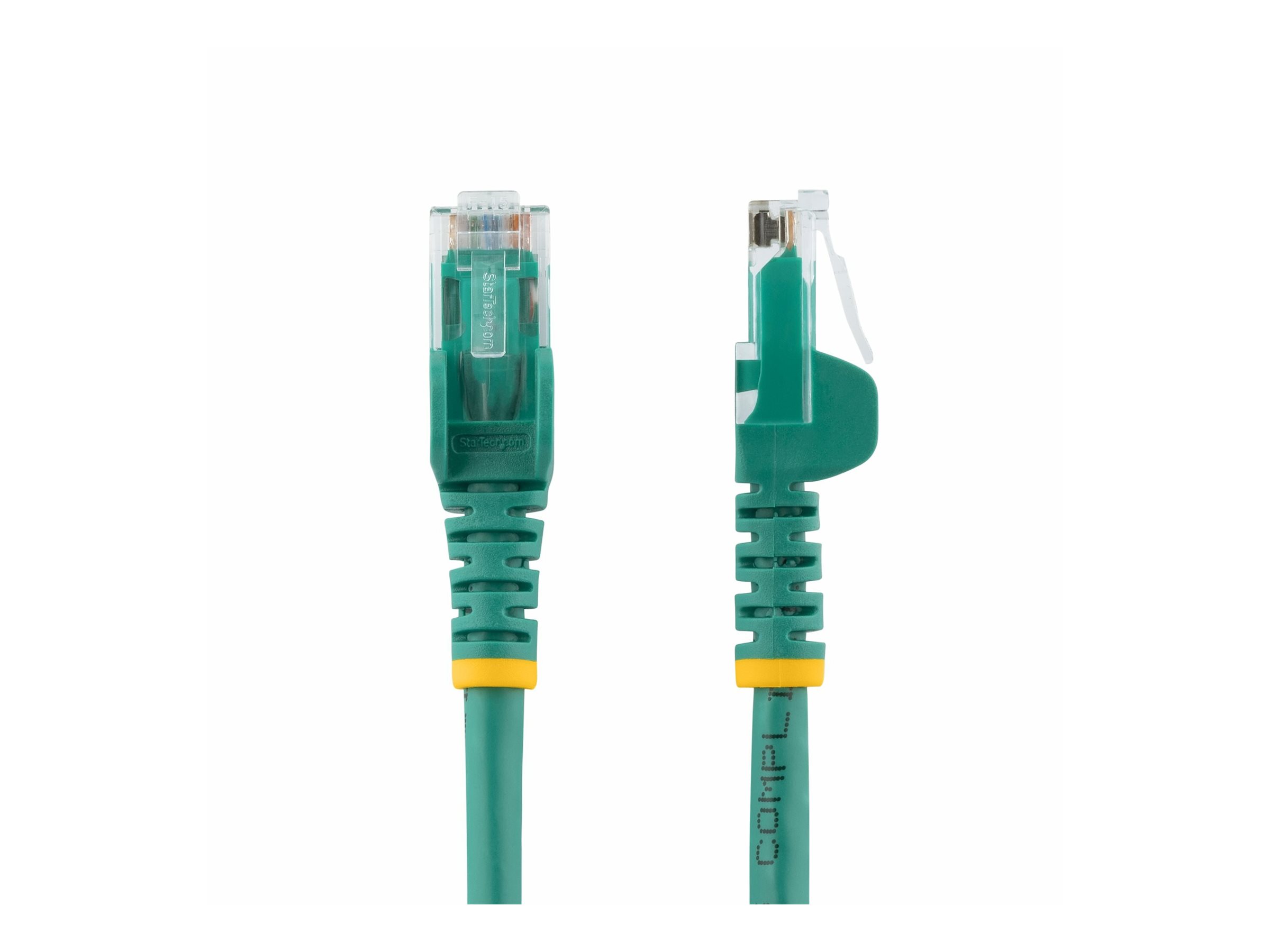 An image of Startech 100ft CAT6 Cable, 10 Gigabit Snagless RJ45 650MHz 100W PoE Cat 6 Patch Cord, 10GbE UTP CAT6 Network Cable, Green CAT6 Ethernet Cable, Wiring is UL Certified/TIA - Category 6 - 24AWG (N6PATCH100GN) - patch cable - 30.5 m - green