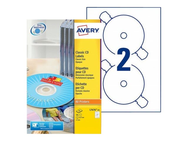 Avery Cd Dvd Labels 50 Labels 117 Mm Round