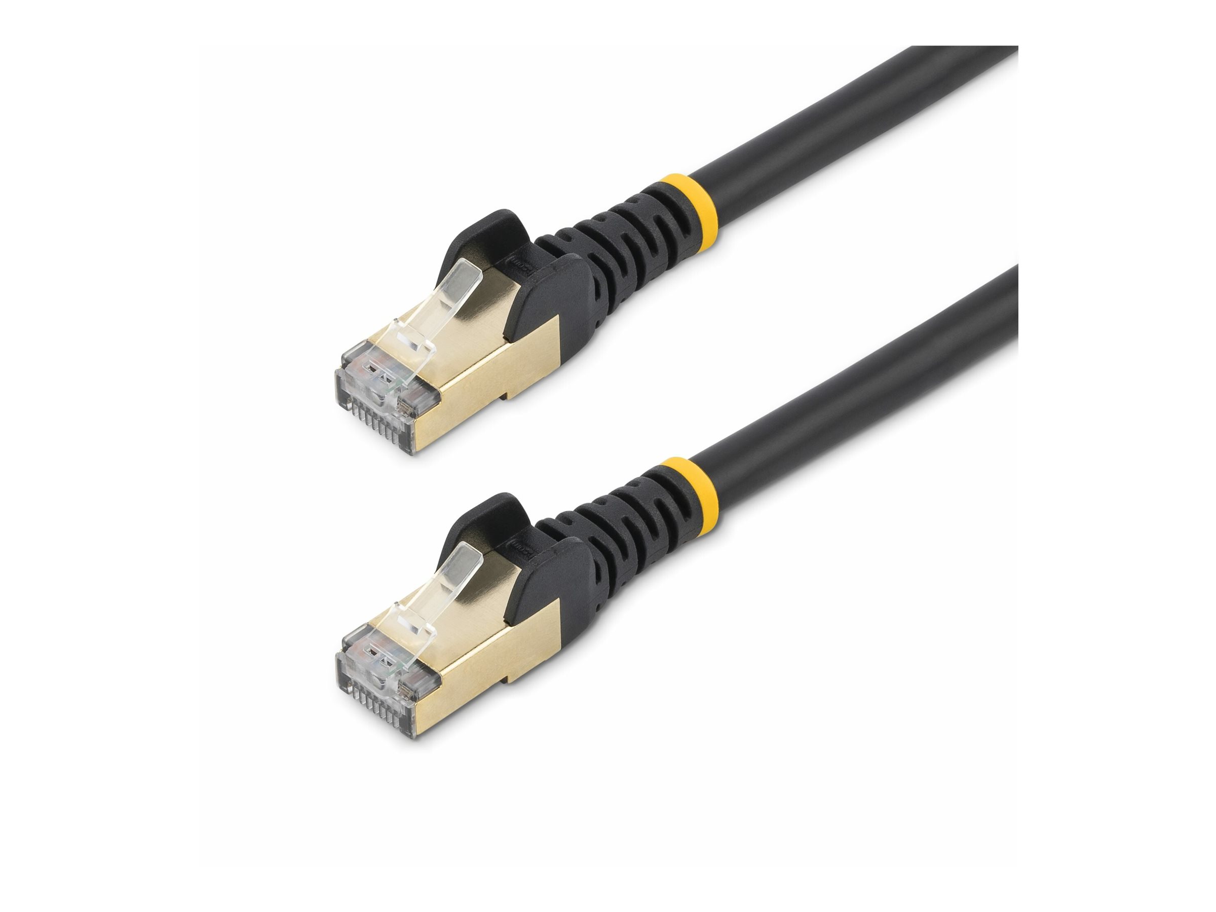Startech 1.5m CAT6A Ethernet Cable, 10 Gigabit Shielded Snagless RJ45 100W PoE Patch Cord, CAT 6A 10GbE STP Network Cable w/Strain Relief, Black, UL Certified Wiring/TIA - Category 6A - 26AWG (6ASPAT150CMBK) - patch cable - 1.5 m - black
