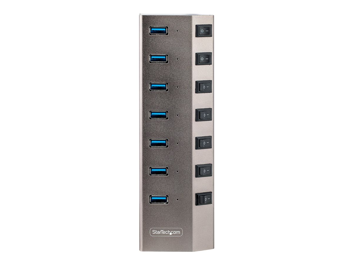 StarTech .com Hub USB-C Auto-Alimenté 7 Ports, USB-C vers USB-A, BC 1.2