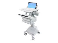 Ergotron StyleView cart - open architecture - for notebook / keyboard / mouse - grey, white, polished aluminium - TAA Complia