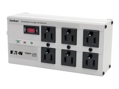 EATON TRIPP LITE SERIES ISOBAR 6-OUTLET SURGE PROTECTOR, 6 FT. CORD WITH RIGHT-A